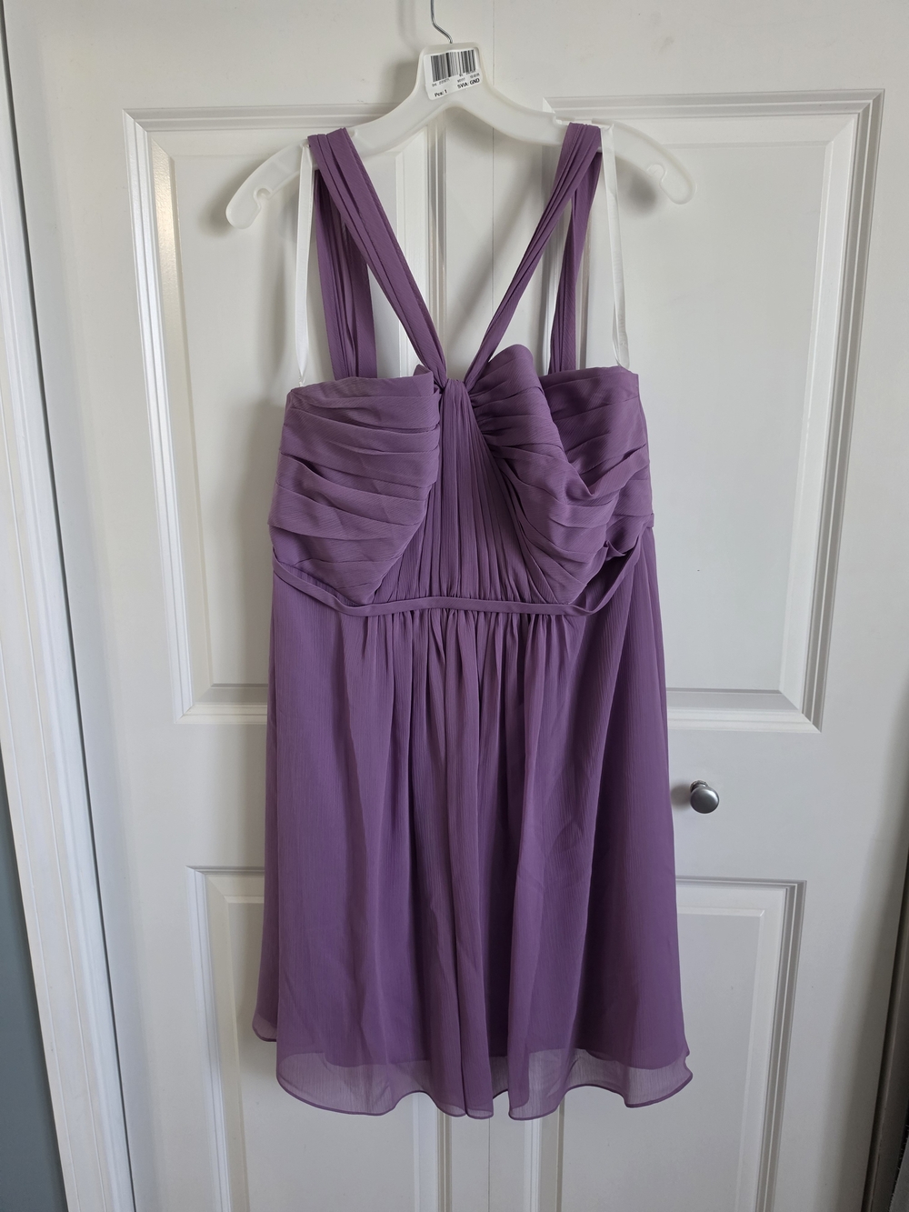 David's Bridal Lilac lavender chifon knee length Dress fitted top